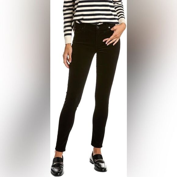 7 For All Mankind REVOLVE Black Velvet “The Skinny” Pants (Size: 27) - Picture 2 of 16